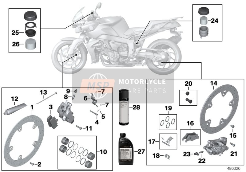 BMW K 1300 R (0518,0519) 2011 Remservice voor een 2011 BMW K 1300 R (0518,0519)