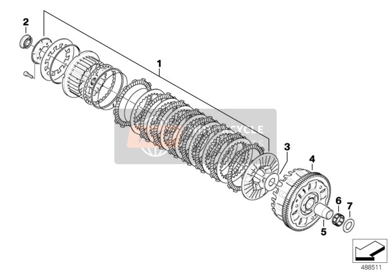 BMW K 1300 R (0518,0519) 2007 Embrague - piezas adicionales para un 2007 BMW K 1300 R (0518,0519)