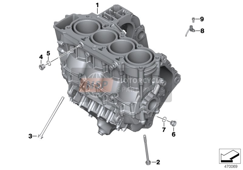 BMW K 1300 R (0518,0519) 2014 Zylinder-Kurbelgehäuse für ein 2014 BMW K 1300 R (0518,0519)