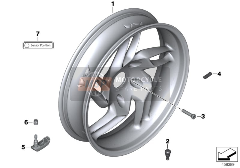 BMW K 1300 R (0518,0519) 2010 Rueda de fundición trasera para un 2010 BMW K 1300 R (0518,0519)