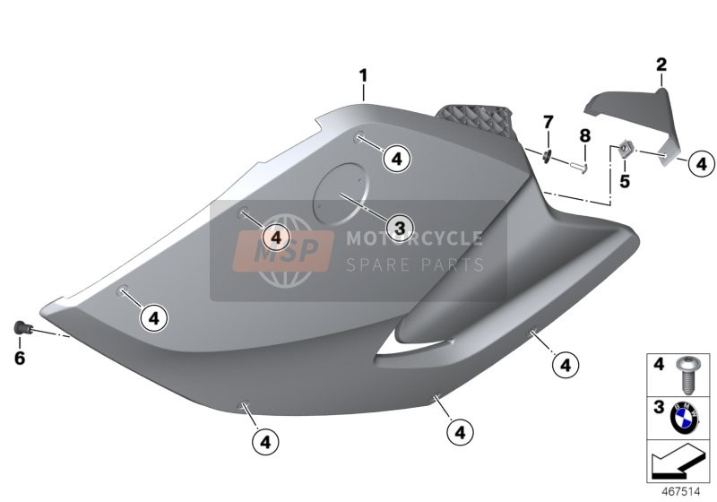BMW K 1300 S (0508,0509) 2009 FAIRING SIDE SECTION for a 2009 BMW K 1300 S (0508,0509)