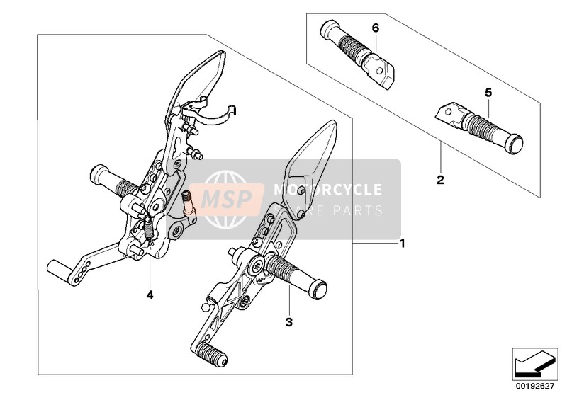 BMW K 1300 S (0508,0509) 2007 HP Footpeg System 1 for a 2007 BMW K 1300 S (0508,0509)