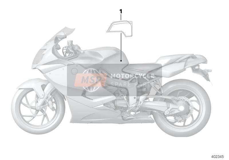 BMW K 1300 S (0508,0509) 2007 Adhesive label for tank cover for a 2007 BMW K 1300 S (0508,0509)