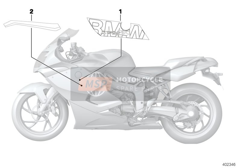 BMW K 1300 S (0508,0509) 2015 Adhesive Label, Side Trim Panel for a 2015 BMW K 1300 S (0508,0509)