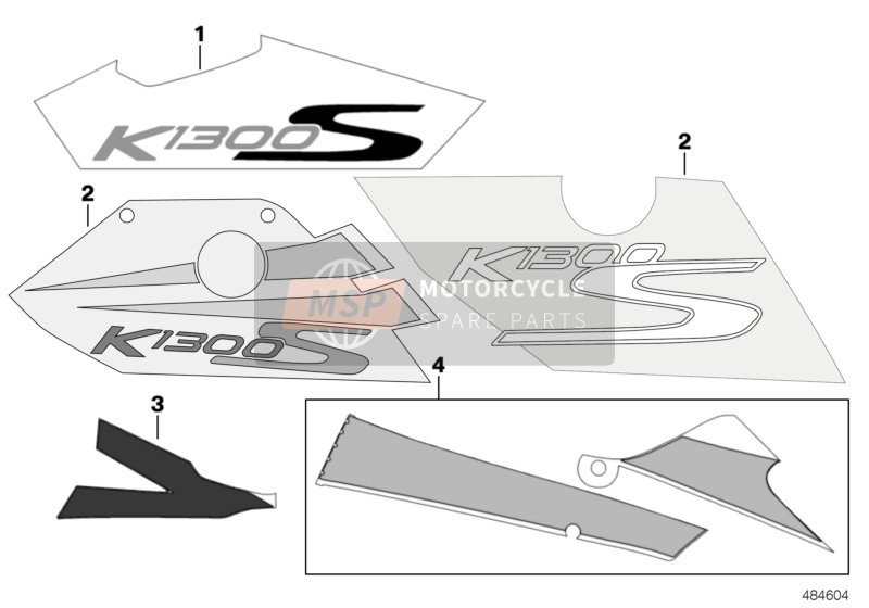 BMW K 1300 S (0508,0509) 2014 Etiquette adhésive 1 pour un 2014 BMW K 1300 S (0508,0509)