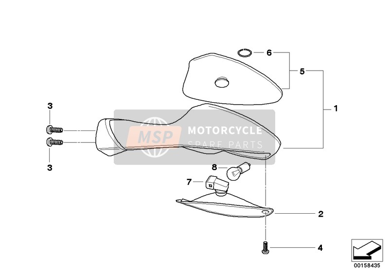 BMW K 1300 S (0508,0509) 2007 MIRROR for a 2007 BMW K 1300 S (0508,0509)