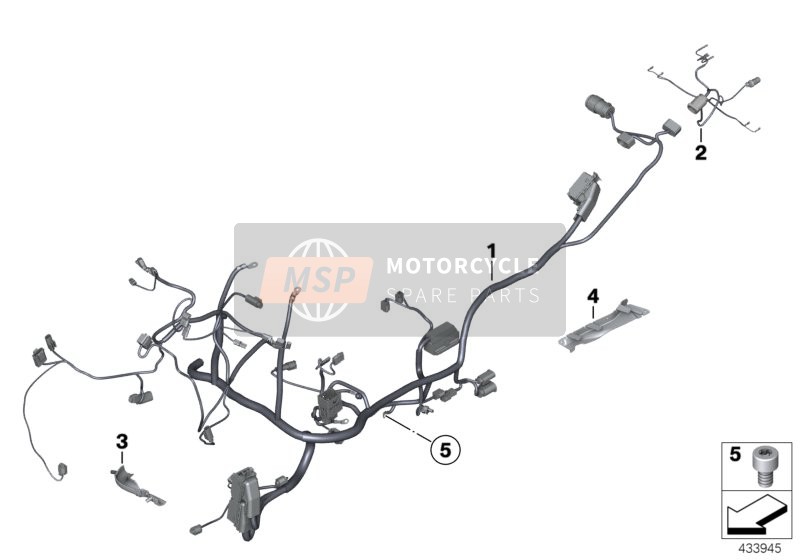 BMW K 1300 S (0508,0509) 2007 Main Wiring Harness/Rear Wiring Harness for a 2007 BMW K 1300 S (0508,0509)