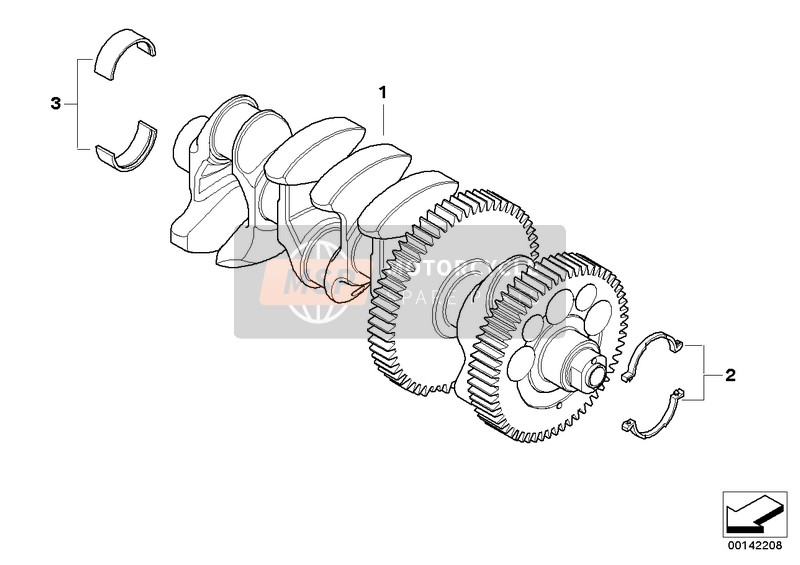 BMW K 1300 S (0508,0509) 2009 CRANKSHAFT WITH BEARING SHELLS for a 2009 BMW K 1300 S (0508,0509)