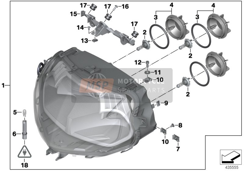 BMW K 1300 S (0508,0509) 2009 HEADLIGHT for a 2009 BMW K 1300 S (0508,0509)