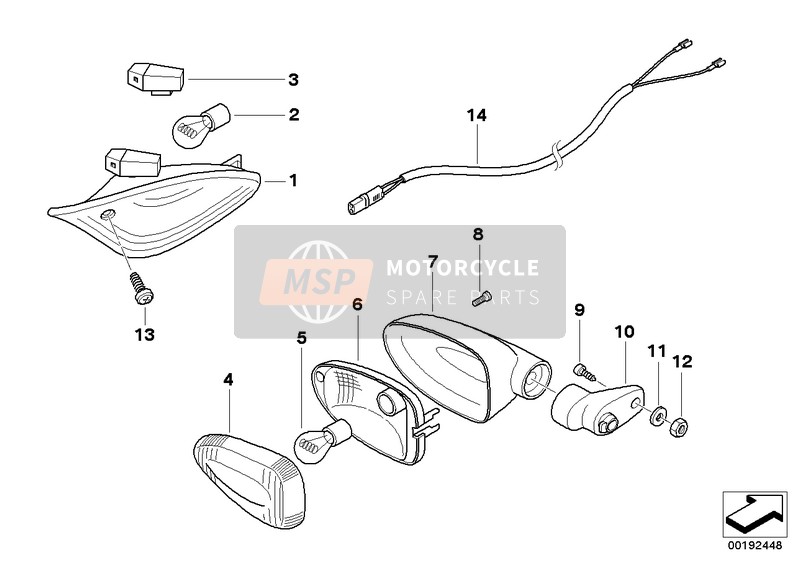 BMW K 1300 S (0508,0509) 2014 Turn signal lights for a 2014 BMW K 1300 S (0508,0509)