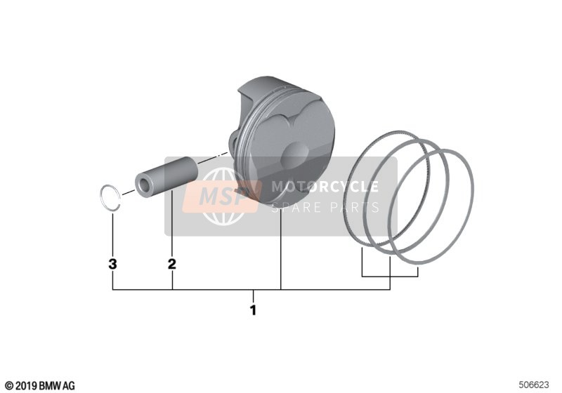 BMW K 1300 S (0508,0509) 2013 PISTON, SINGLE COMPONENTS for a 2013 BMW K 1300 S (0508,0509)