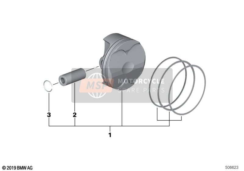 BMW K 1300 S (0508,0509) 2008 PISTON, SINGLE COMPONENTS for a 2008 BMW K 1300 S (0508,0509)