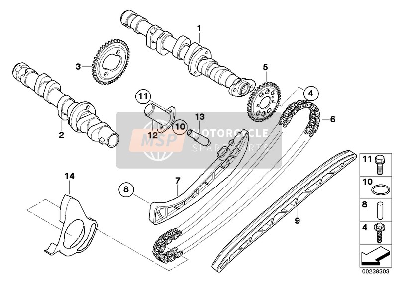 BMW K 1300 S (0508,0509) 2013 CAMSHAFT, CAMSHAFT GEAR, TIMING CHAIN for a 2013 BMW K 1300 S (0508,0509)