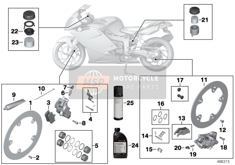 BMW K 1300 S (0508,0509) 2012 Servicio de frenos para un 2012 BMW K 1300 S (0508,0509)