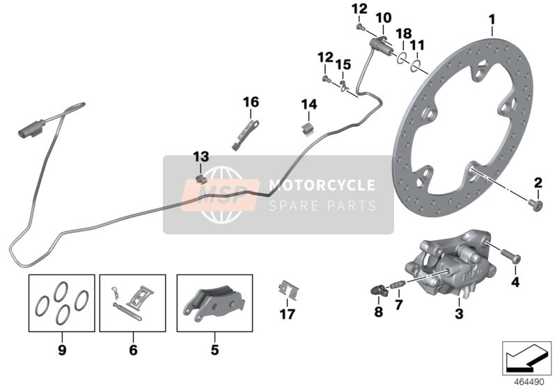 BMW K 1300 S (0508,0509) 2014 Achterwielrem voor een 2014 BMW K 1300 S (0508,0509)