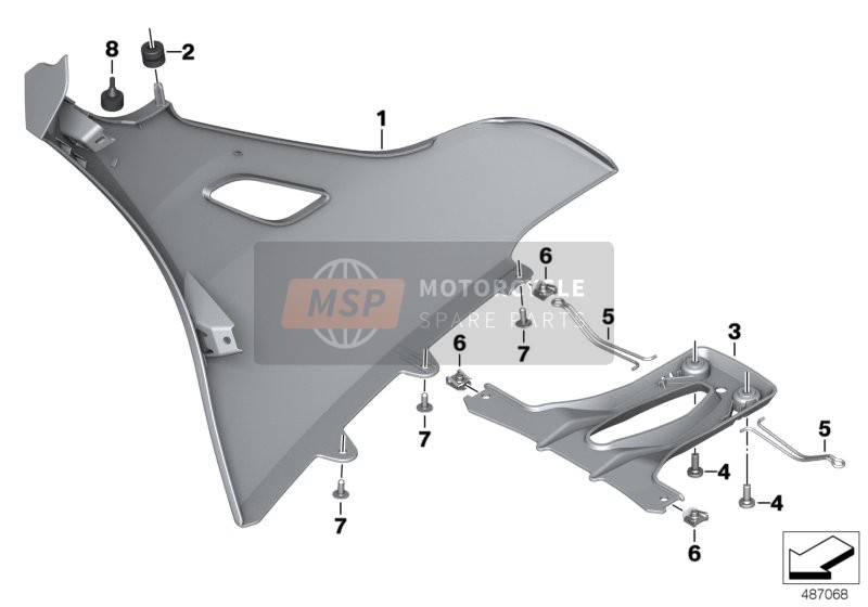 46638562390, Retainer For Radiator Cowl, BMW, 0