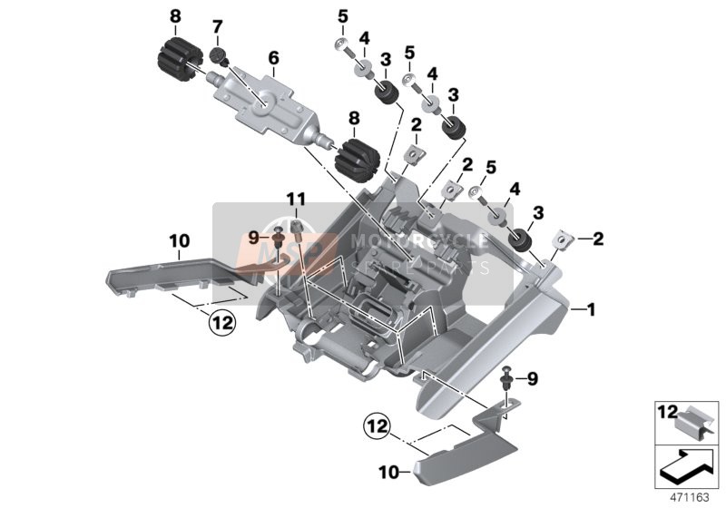 52538551598, Adjustment Plate, Saddle, BMW, 0