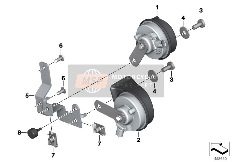 BMW K 1600 Bagger (0F51, 0F53) 2017 Air horns with bracket for a 2017 BMW K 1600 Bagger (0F51, 0F53)