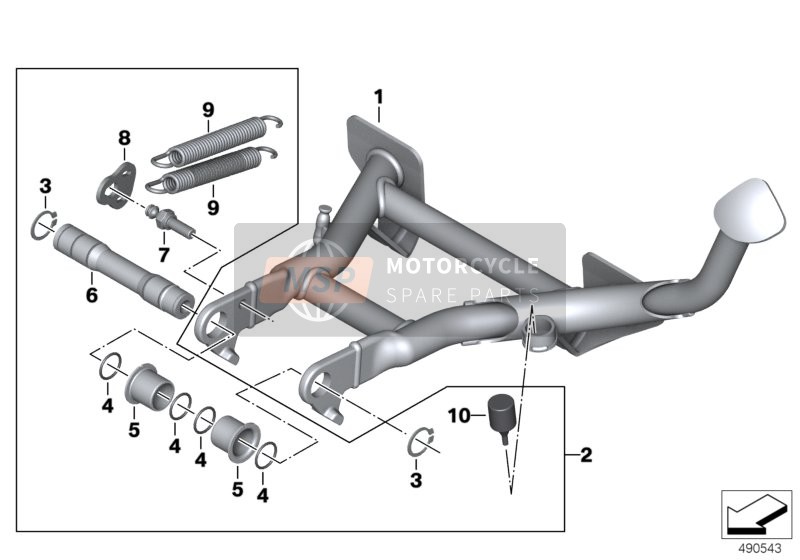 77258394140, Set Of Mounting Parts, Tilting Stand, BMW, 0
