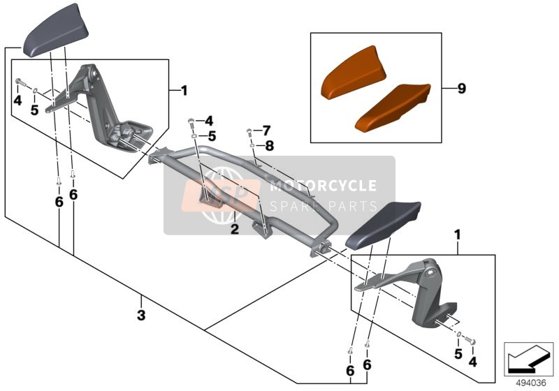 77258409495, Set Armsteun Links, BMW, 0