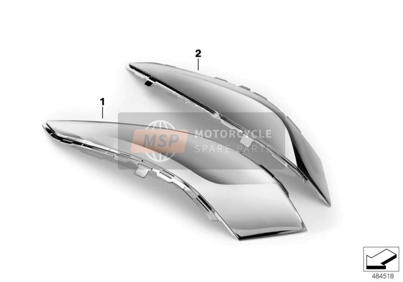 BMW K 1600 Bagger (0F51, 0F53) 2017 TRIM FOR CASE LID CHROME-PLATED for a 2017 BMW K 1600 Bagger (0F51, 0F53)