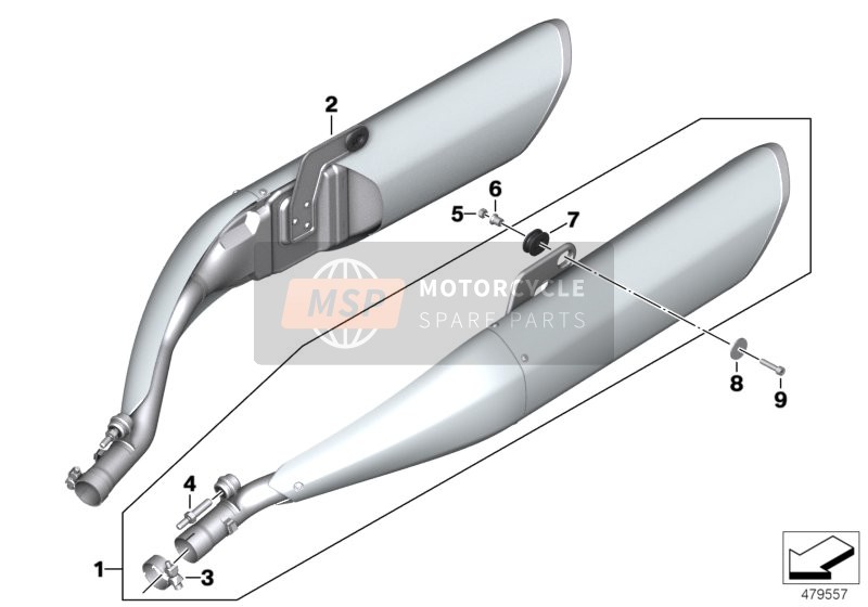 BMW K 1600 Bagger (0F51, 0F53) 2018 Geluiddemper systeem voor een 2018 BMW K 1600 Bagger (0F51, 0F53)