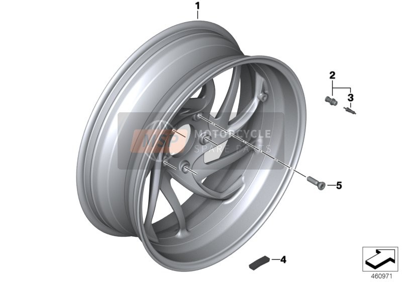 BMW K 1600 GT (0601,0611) 2015 Rueda de fundición trasera para un 2015 BMW K 1600 GT (0601,0611)