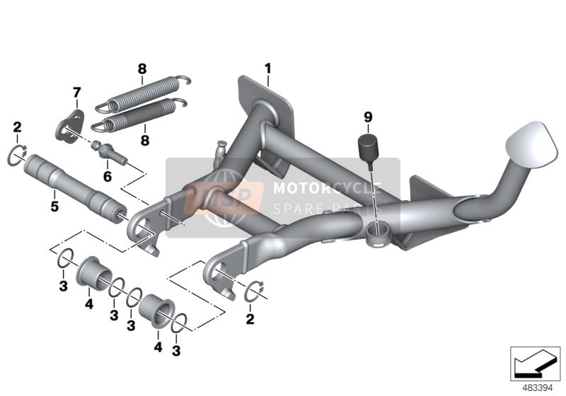 BMW K 1600 GT (0601,0611) 2012 Middenstandaard voor een 2012 BMW K 1600 GT (0601,0611)