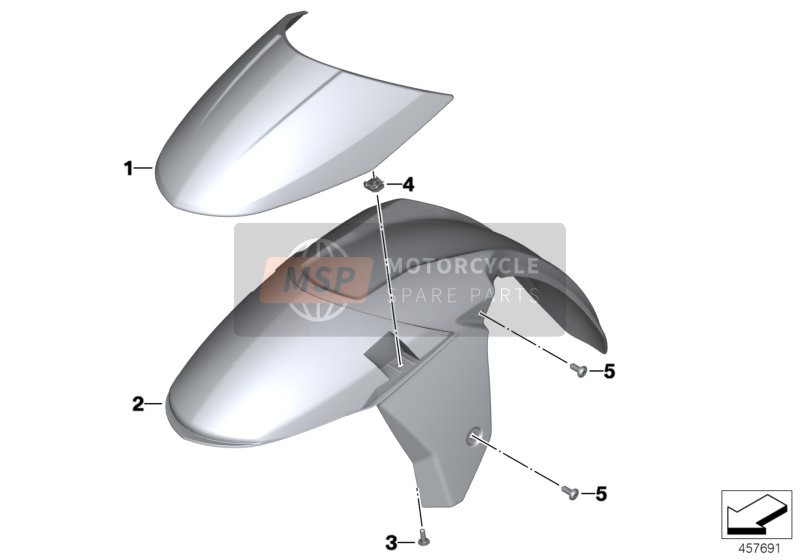 BMW K 1600 GT (0601,0611) 2013 Garde-boue avant pour un 2013 BMW K 1600 GT (0601,0611)