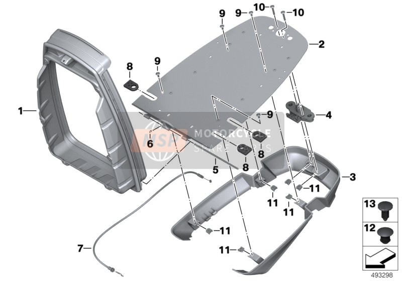 BMW K 1600 GT (0601,0611) 2012 Plaque de base, Unités radio pour un 2012 BMW K 1600 GT (0601,0611)