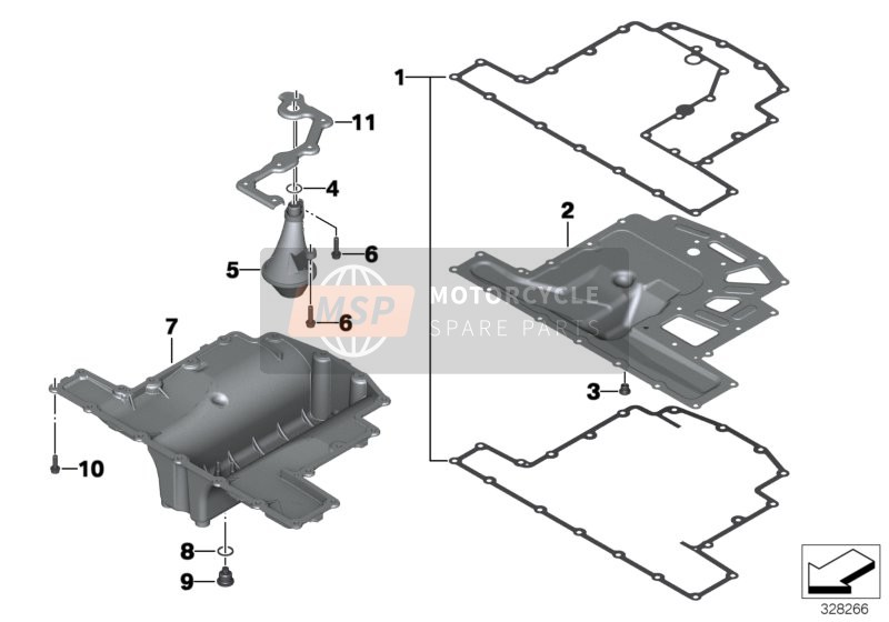 BMW K 1600 GT (0601,0611) 2014 OIL PAN for a 2014 BMW K 1600 GT (0601,0611)