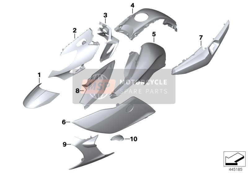 BMW K 1600 GT (0601,0611) 2015 pièces peintes U751 alpin-weiss pour un 2015 BMW K 1600 GT (0601,0611)