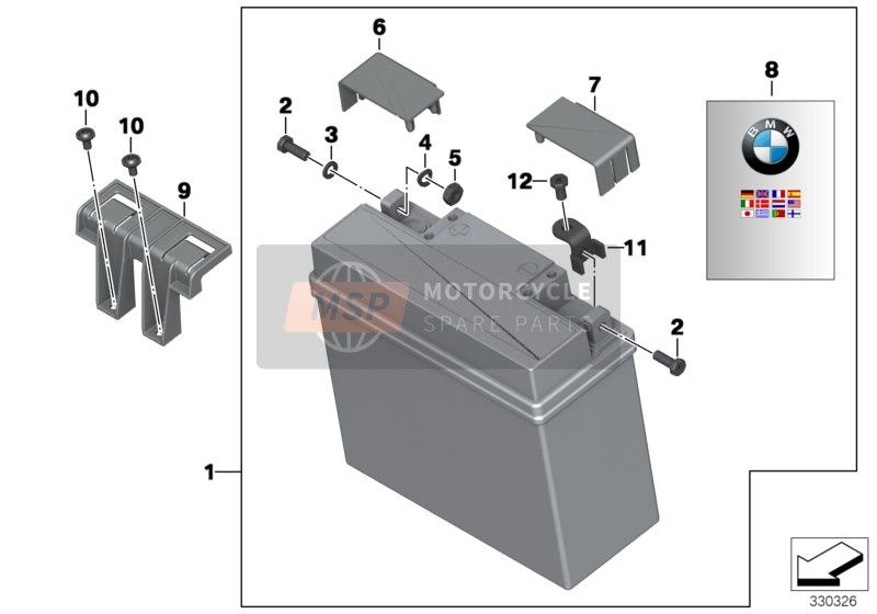 BMW K 1600 GT (0601,0611) 2016 Battery with bracket for a 2016 BMW K 1600 GT (0601,0611)