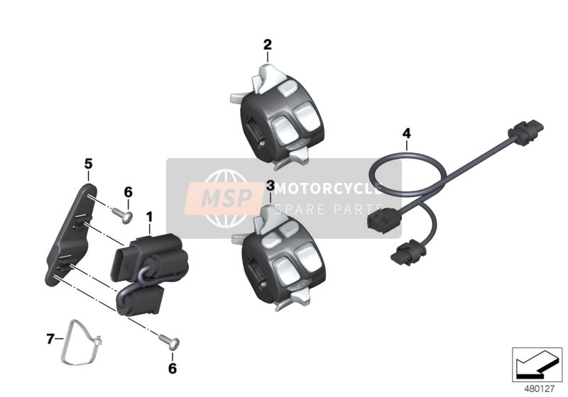 BMW K 1600 GT (0601,0611) 2015 Câble adaptateur, interrupteur pour un 2015 BMW K 1600 GT (0601,0611)