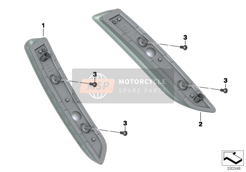 BMW K 1600 GT (0601,0611) 2014 Turn signals, front for a 2014 BMW K 1600 GT (0601,0611)