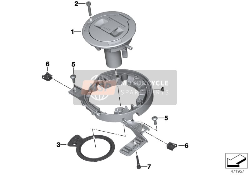 BMW K 1600 GT (0601,0611) 2012 Tankdeckel für ein 2012 BMW K 1600 GT (0601,0611)