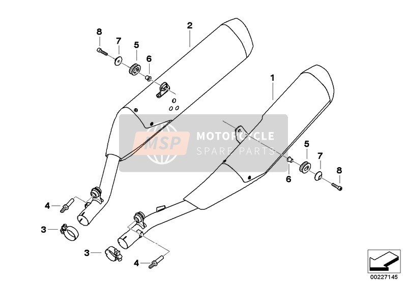 BMW K 1600 GT (0601,0611) 2015 Schalldämpferanlage für ein 2015 BMW K 1600 GT (0601,0611)