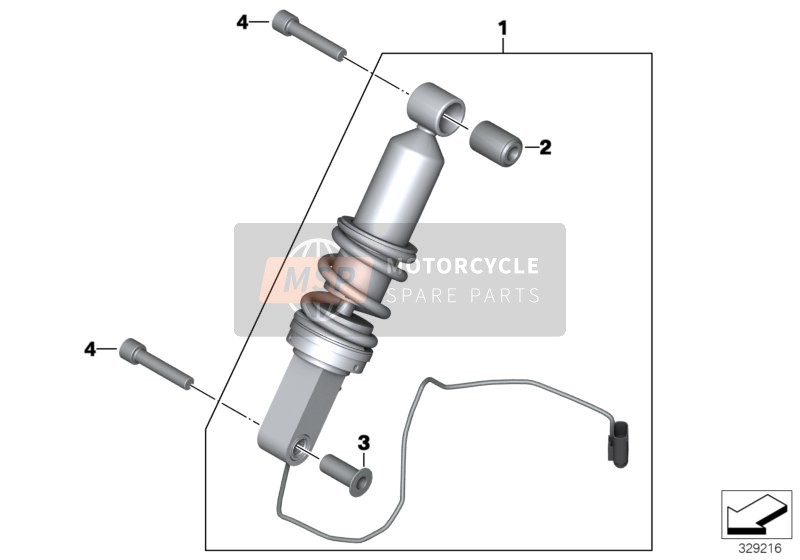 BMW K 1600 GT (0601,0611) 2016 Spring strut, ESA, front for a 2016 BMW K 1600 GT (0601,0611)