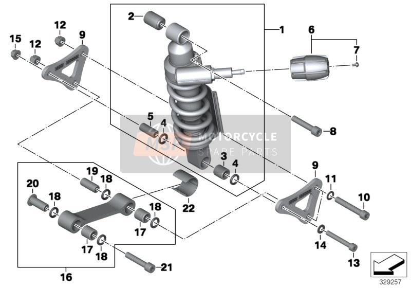 Jambe de suspension arrière