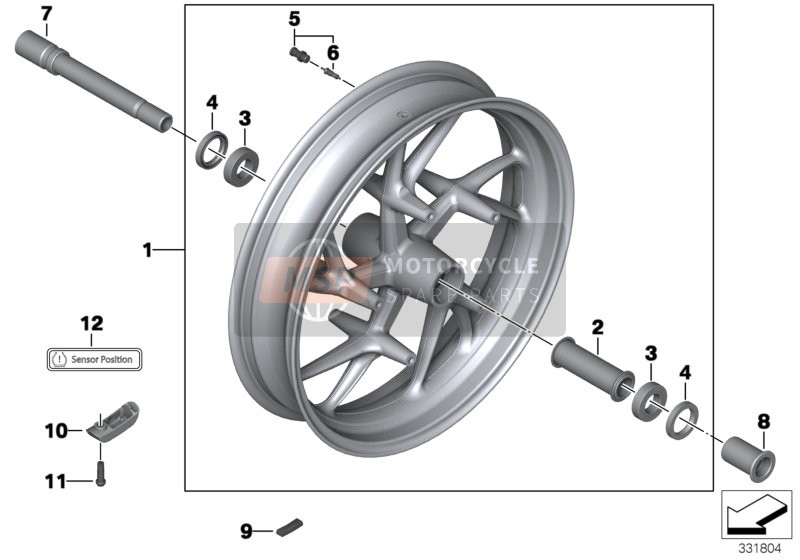 Cast wheel, TPM, front