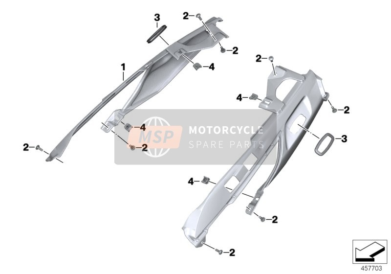 BMW K 1600 GT 17 (0F01, 0F11) 2017 TAIL TRIM for a 2017 BMW K 1600 GT 17 (0F01, 0F11)