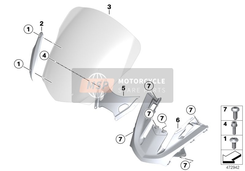 BMW K 1600 GT 17 (0F01, 0F11) 2015 Parabrezza / staffa per un 2015 BMW K 1600 GT 17 (0F01, 0F11)