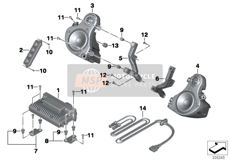 BMW K 1600 GT 17 (0F01, 0F11) 2019 Audiosysteem 1 voor een 2019 BMW K 1600 GT 17 (0F01, 0F11)