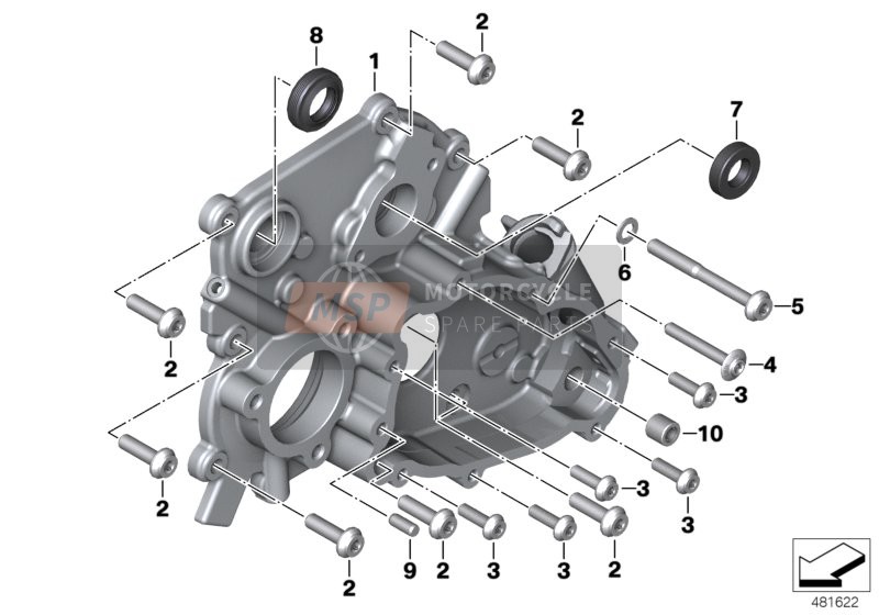 BMW K 1600 GT 17 (0F01, 0F11) 2015 Getriebedeckel Rückfahrhilfe für ein 2015 BMW K 1600 GT 17 (0F01, 0F11)