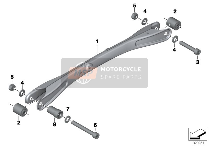 BMW K 1600 GT 17 (0F01, 0F11) 2017 Trekstang met bevestiging voor een 2017 BMW K 1600 GT 17 (0F01, 0F11)