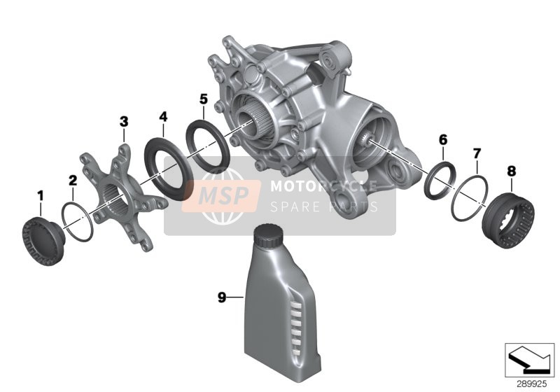 BMW K 1600 GT 17 (0F01, 0F11) 2019 Right-angle gearbox, single parts for a 2019 BMW K 1600 GT 17 (0F01, 0F11)