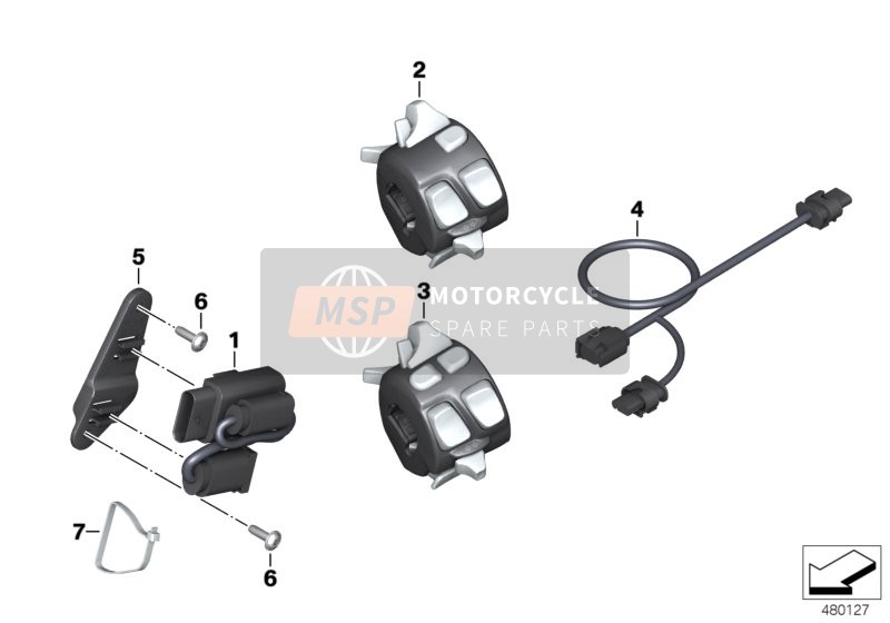 Cable adaptador, interruptor