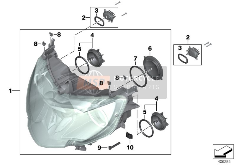 BMW K 1600 GTL (0602, 0612) 2012 Aktiv Xenon-Scheinwerfer 2 für ein 2012 BMW K 1600 GTL (0602, 0612)