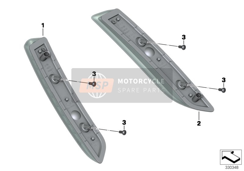 BMW K 1600 GTL (0602, 0612) 2011 Clignotants avant pour un 2011 BMW K 1600 GTL (0602, 0612)