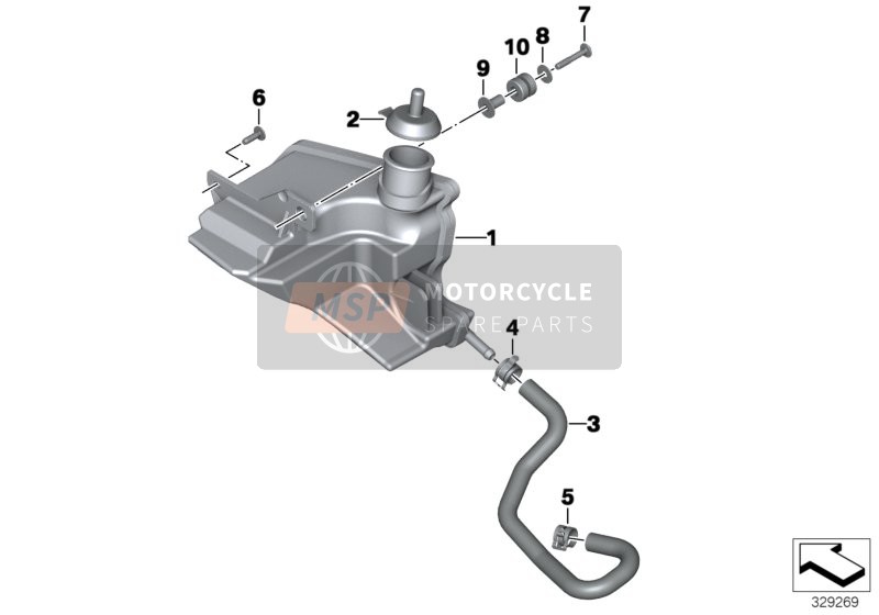 BMW K 1600 GTL (0602, 0612) 2014 Tanque de expansión para un 2014 BMW K 1600 GTL (0602, 0612)